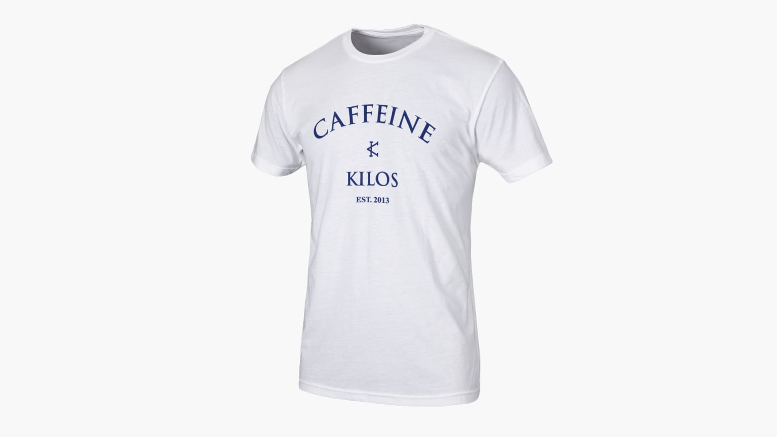 Caffeine & Kilos Logo Shirt - White / Navy | Rogue Fitness